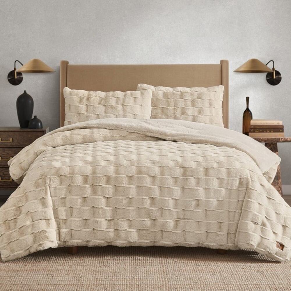 FRYE Faux Fur Comforter Set, 3-piece Set KING SIZE